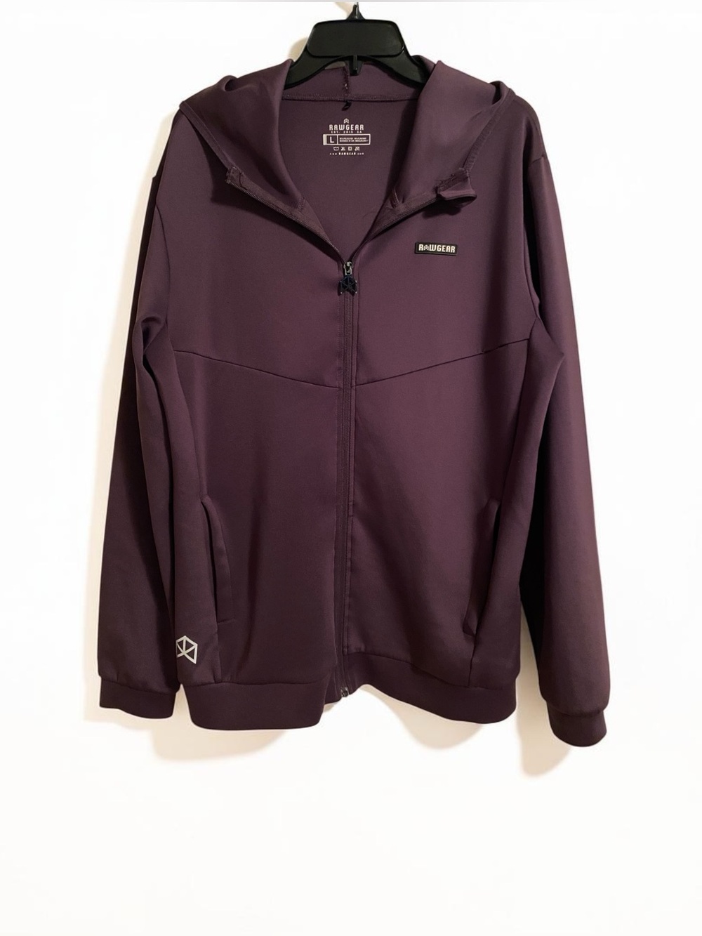 Rawgear Men’s Full-Zip Hooded Jacket in Plum Size L